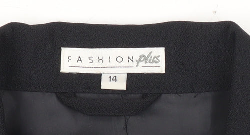 Fashion Plus Womens Black Size 14 Tailored Formal Suit Jacket
