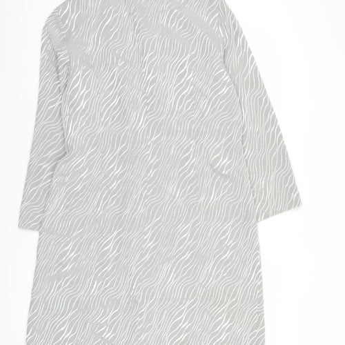 Mark Angelo Womens Grey Animal Print Long Coat Size 16 Polyester