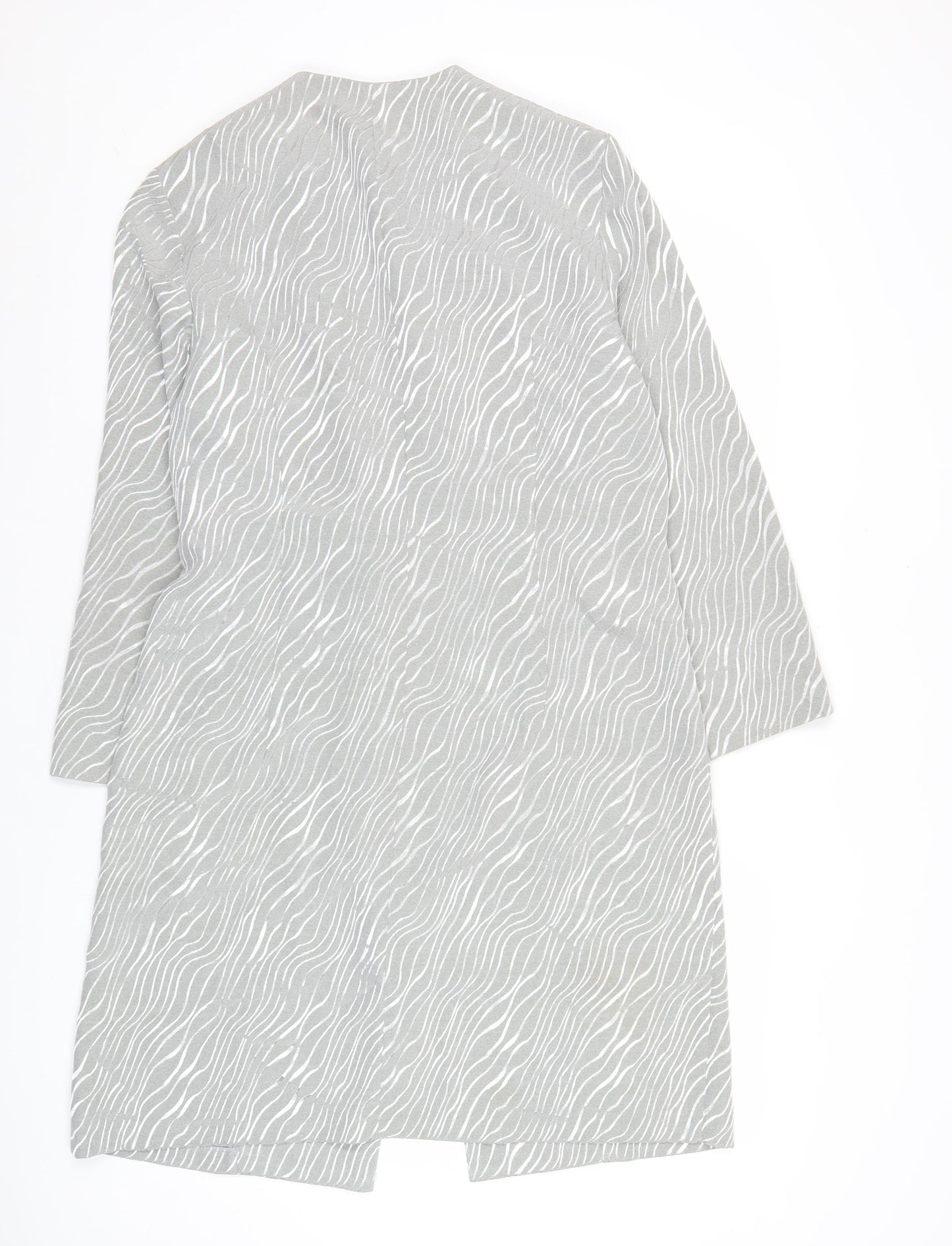 Mark Angelo Womens Grey Animal Print Long Coat Size 16 Polyester