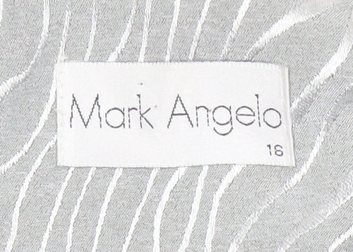 Mark Angelo Womens Grey Animal Print Long Coat Size 16 Polyester