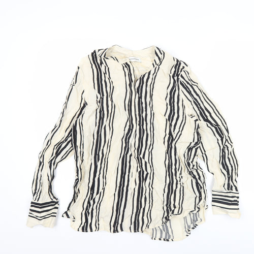Marks and Spencer Autograph Women’s Black White Striped Blouse Size 14