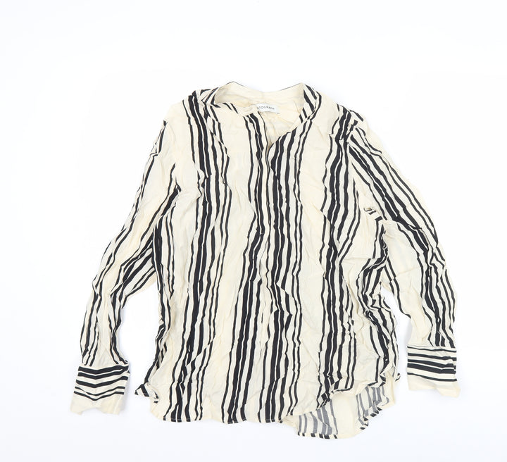 Marks and Spencer Autograph Women’s Black White Striped Blouse Size 14