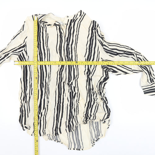 Marks and Spencer Autograph Women’s Black White Striped Blouse Size 14