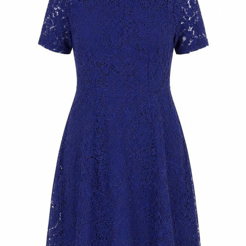 Dorothy Perkins Women’s Blue Lace A-Line Dress UK 10 Short Sleeve