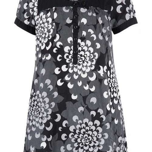 H&M Women’s Black Floral Shirt Dress UK 12 Short Sleeve