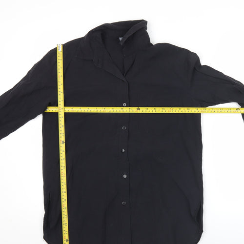 Select Womens Black Button Up Long Sleeve Shirt Size 6