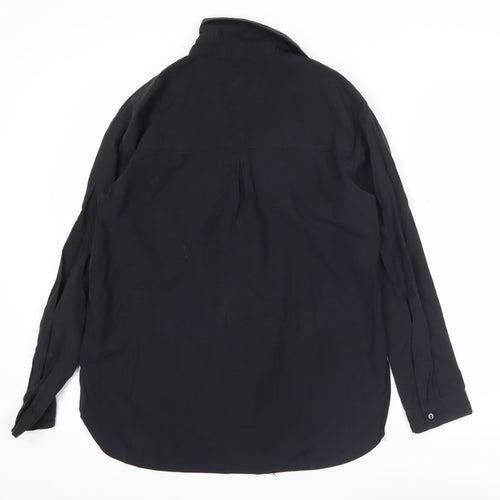 Select Womens Black Button Up Long Sleeve Shirt Size 6