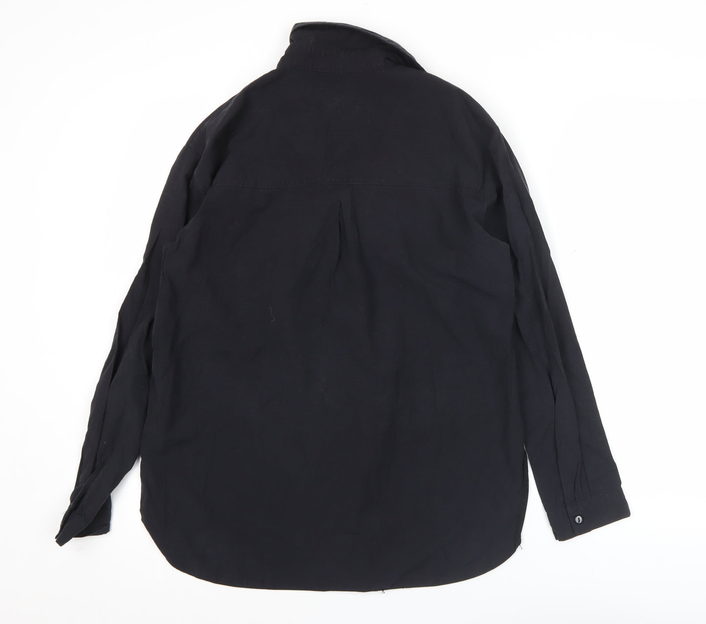 Select Womens Black Button Up Long Sleeve Shirt Size 6
