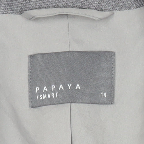 Papaya Women’s Grey Blazer Size 14 Classic Work Office Jacket