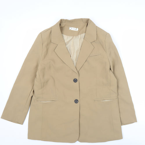 Fashion Women's Beige M Blazer Single-Breasted Work Jacket