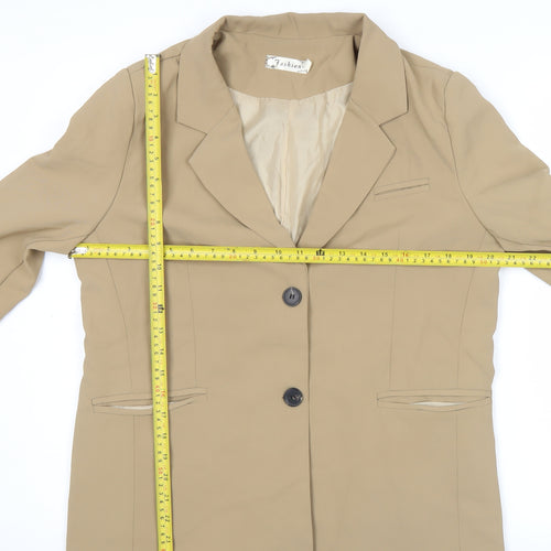 Fashion Women's Beige M Blazer Single-Breasted Work Jacket