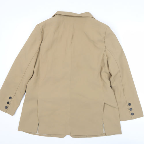 Fashion Women's Beige M Blazer Single-Breasted Work Jacket