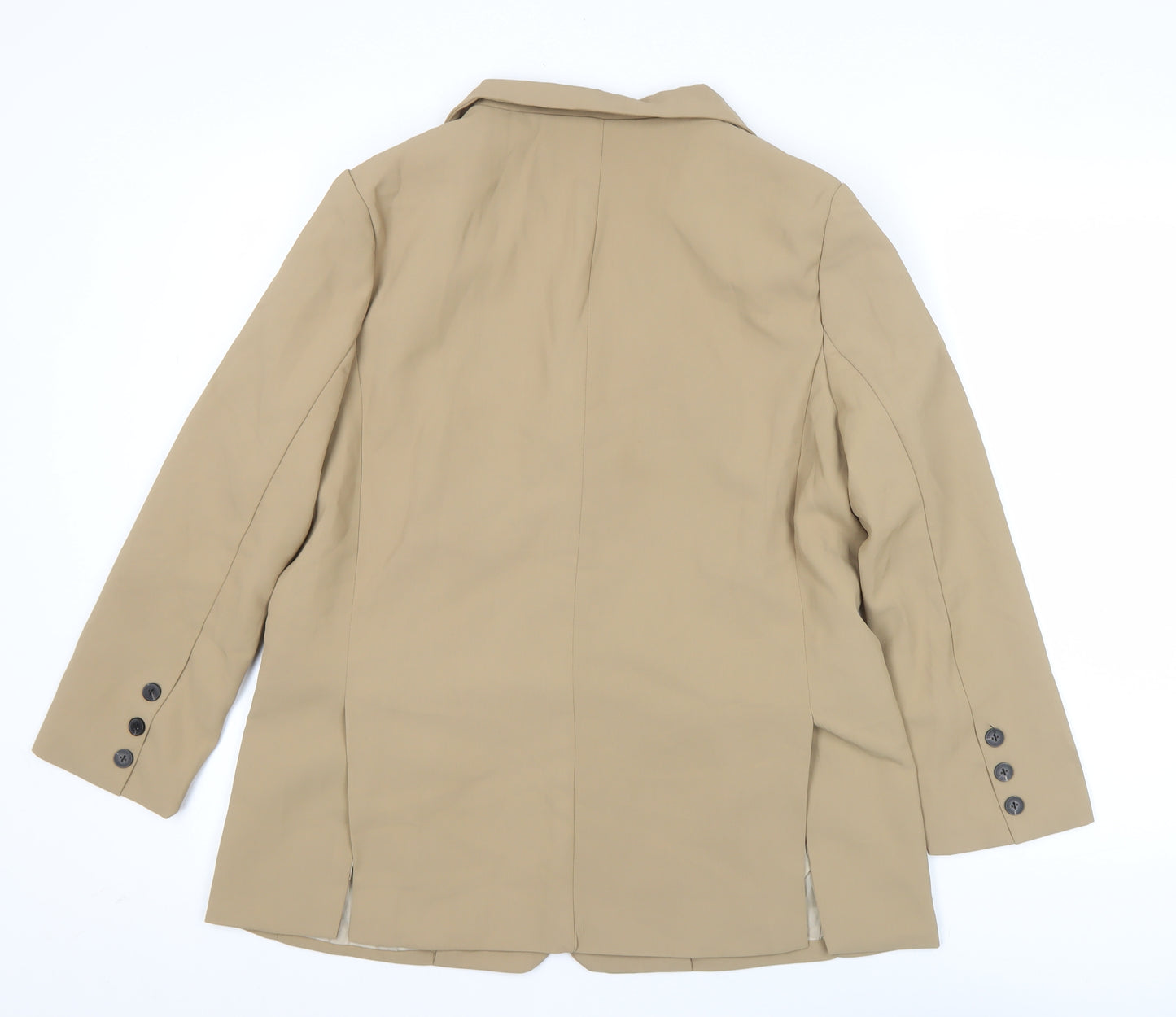 Fashion Women's Beige M Blazer Single-Breasted Work Jacket