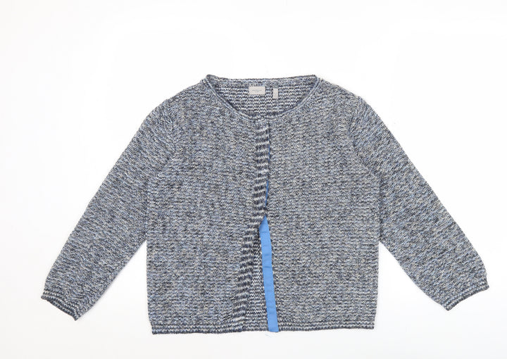 Marella Sport Women’s Blue Knit Cardigan M Crew Neck Long Sleeve