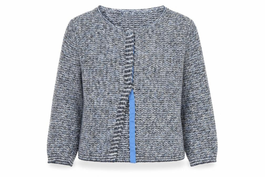 Marella Sport Women’s Blue Knit Cardigan M Crew Neck Long Sleeve