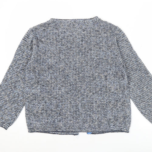 Marella Sport Women’s Blue Knit Cardigan M Crew Neck Long Sleeve