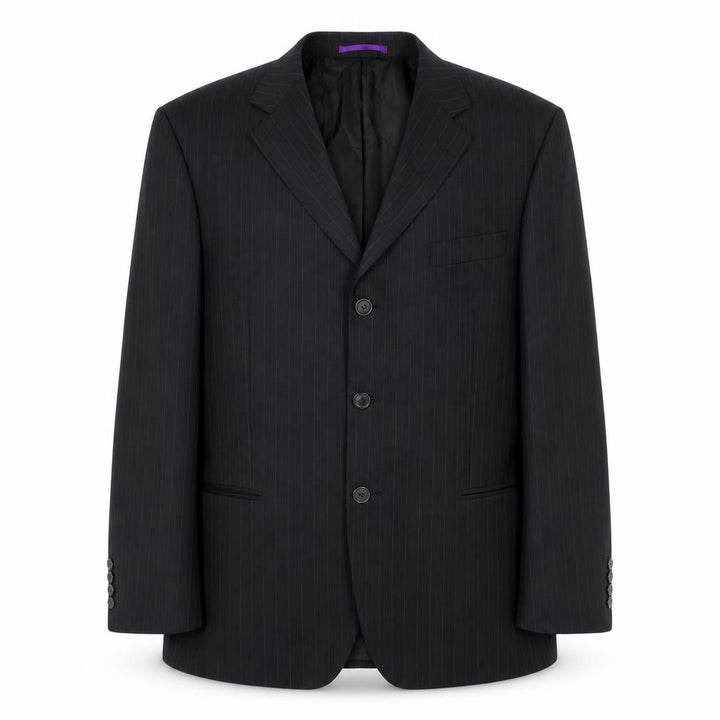 Taylor & Wright Men's Black Pinstripe 42R Suit Jacket Wool Blend