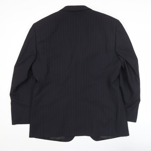 Taylor & Wright Men's Black Pinstripe 42R Suit Jacket Wool Blend