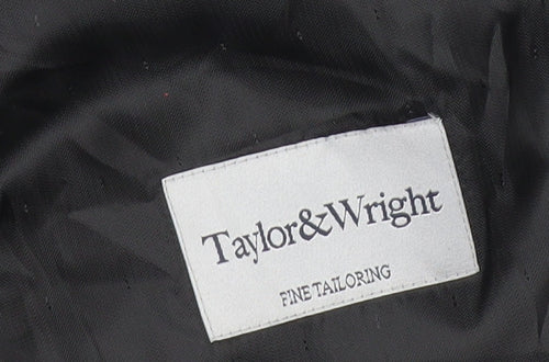 Taylor & Wright Men's Black Pinstripe 42R Suit Jacket Wool Blend