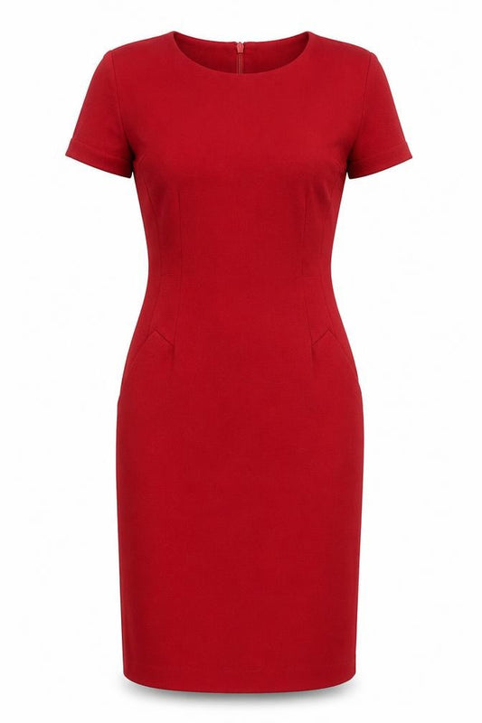 Front view of Next Women’s Red Sheath Knee Length Dress, size UK 6