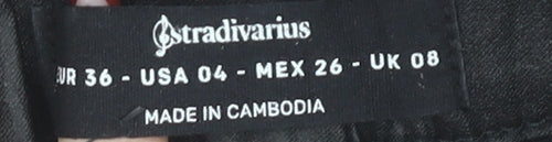 Stradivarius Women’s Black Slim Fit Straight Trousers Size 8