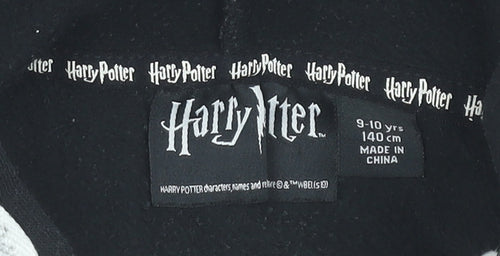 Harry Potter Girls Black Hoodie 9-10 Years Pullover Glitter Platform 9¾