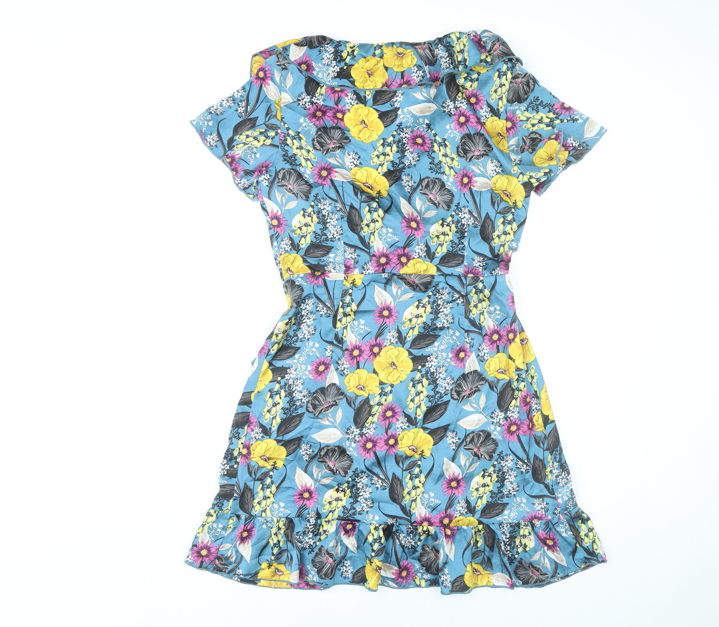 Girls on Film Women’s Multicoloured Floral Wrap Dress UK 10 Short Sleeve
