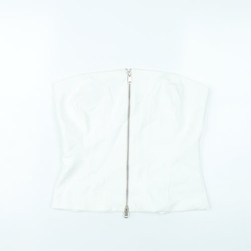 Zara Womens White Strapless Slim Fit Camisole Top Size 12