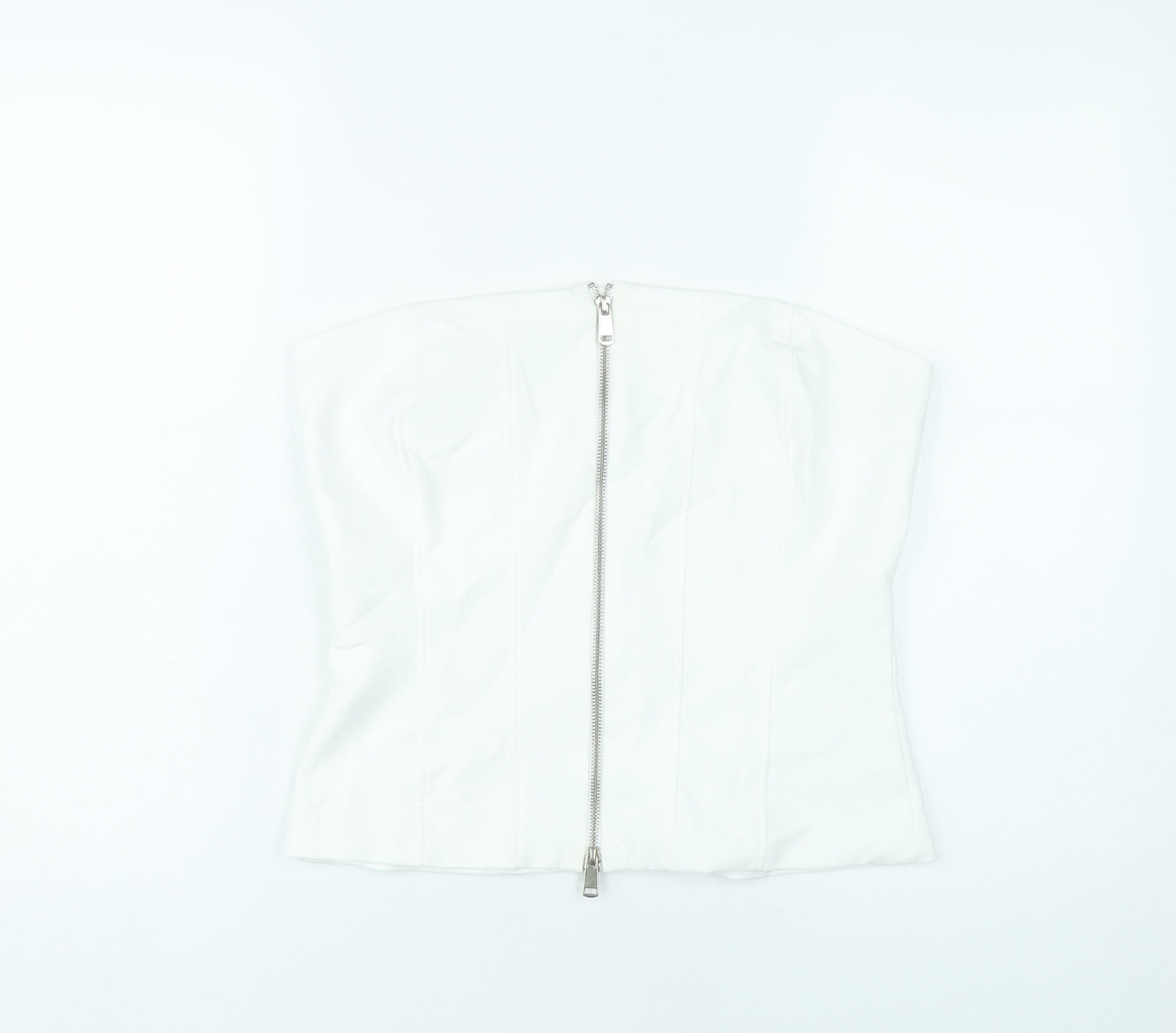 Zara Womens White Strapless Slim Fit Camisole Top Size 12