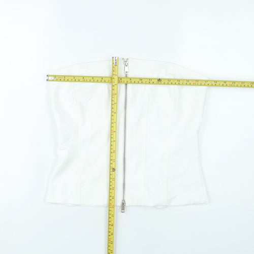 Zara Womens White Strapless Slim Fit Camisole Top Size 12