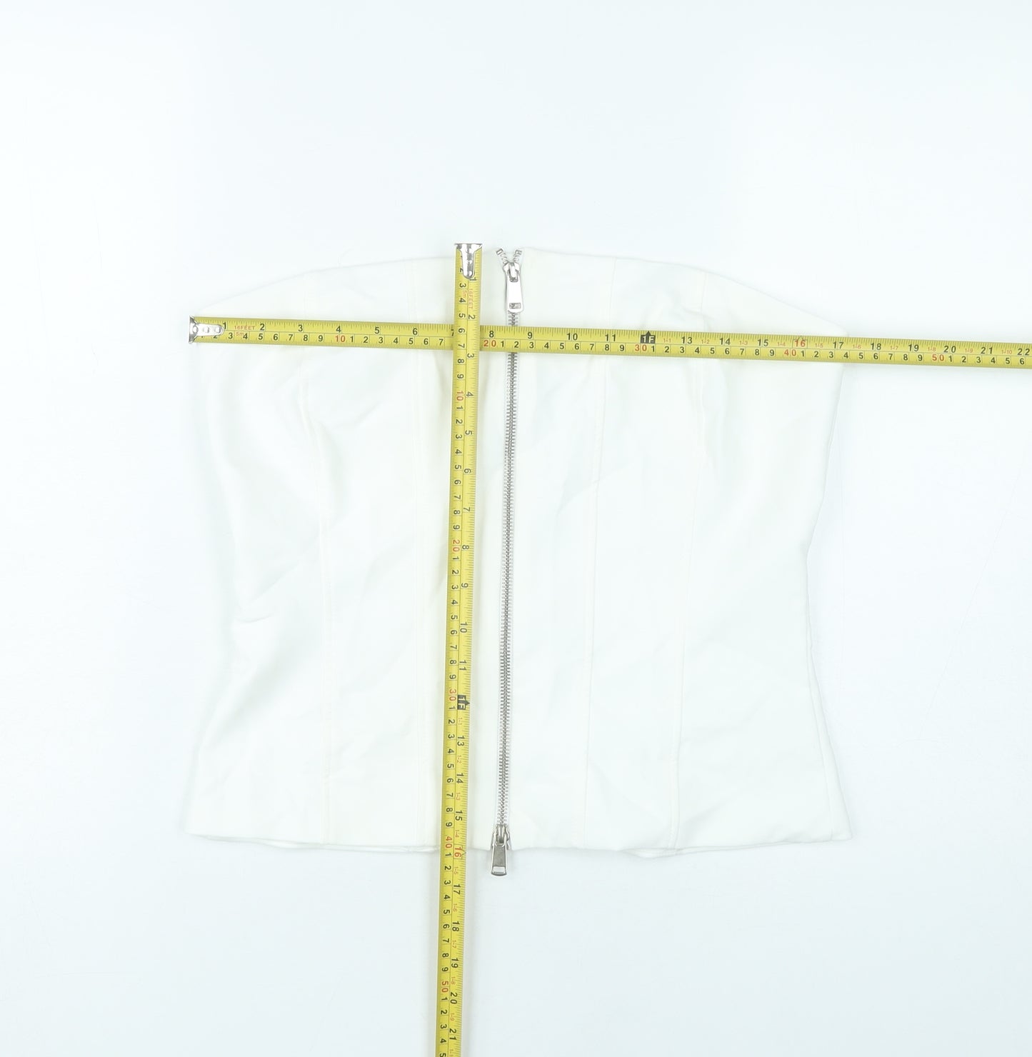 Zara Womens White Strapless Slim Fit Camisole Top Size 12