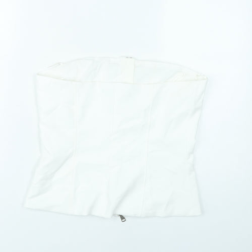 Zara Womens White Strapless Slim Fit Camisole Top Size 12