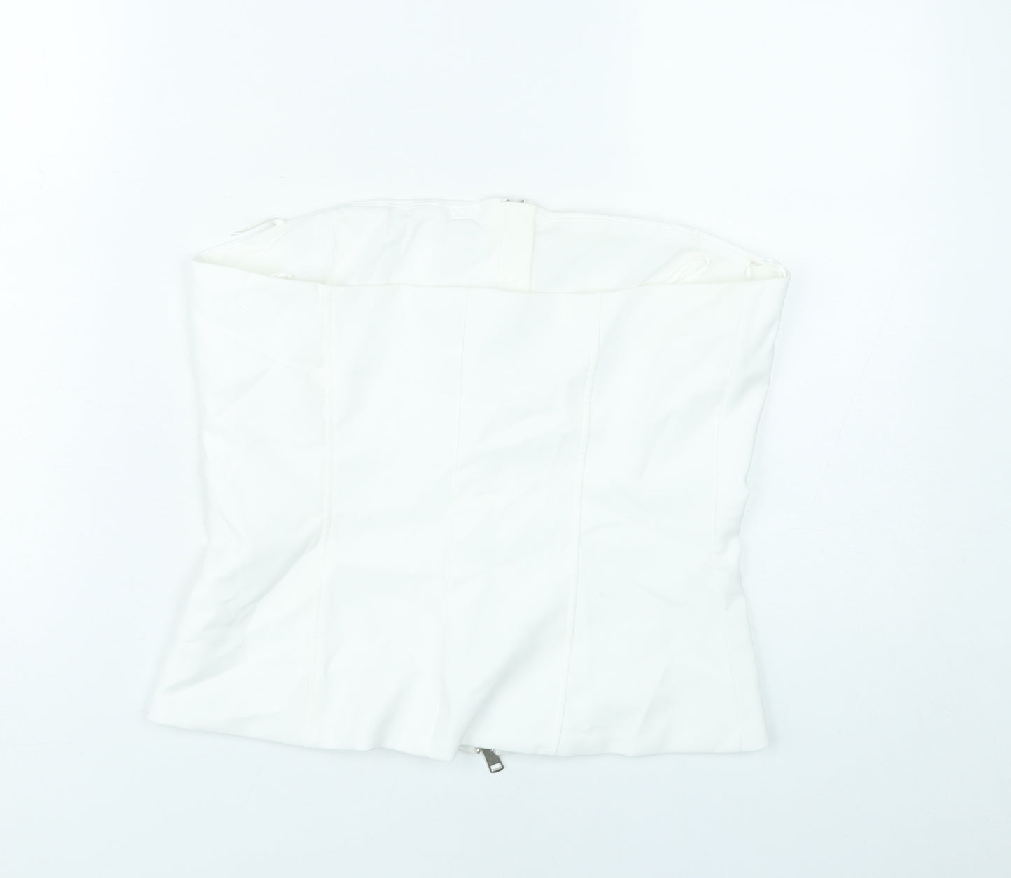 Zara Womens White Strapless Slim Fit Camisole Top Size 12