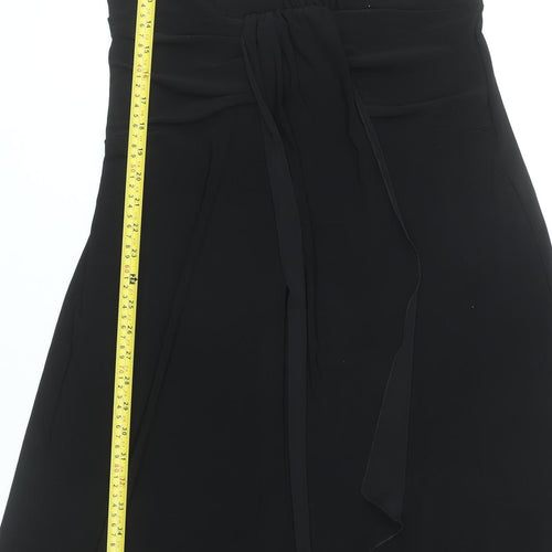 Joanna Hope Women’s Black Size 12 Sleeveless Beaded Wrap Dress