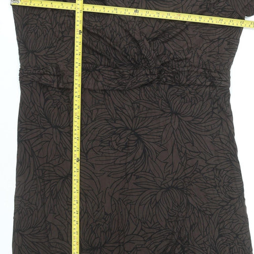 Ann Harvey Women’s Brown Floral Midi Wrap Dress Size 22