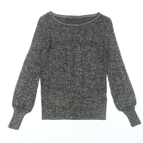 Marks and Spencer Womens Black Knit Boat Neck Blouse Size S