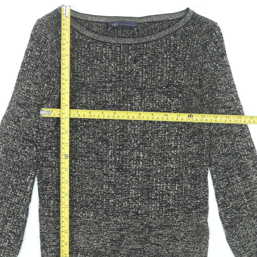 Marks and Spencer Womens Black Knit Boat Neck Blouse Size S