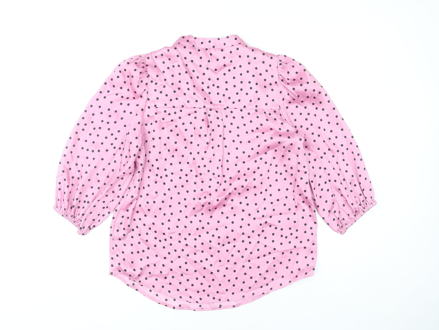 Marks and Spencer Womens Pink Polka Dot Blouse Size 10 Tunic Style