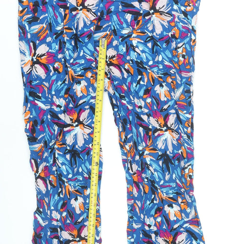 Damart Womens Multicoloured Floral Viscose Trousers Size 18 Lightweight