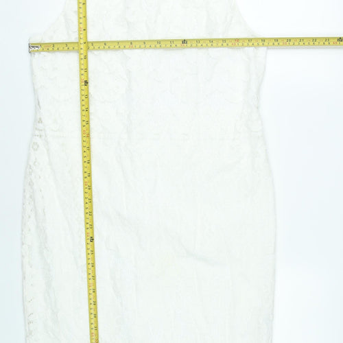 Wallis Women’s Ivory Lace Sheath Dress Size 14 Wedding Cocktail