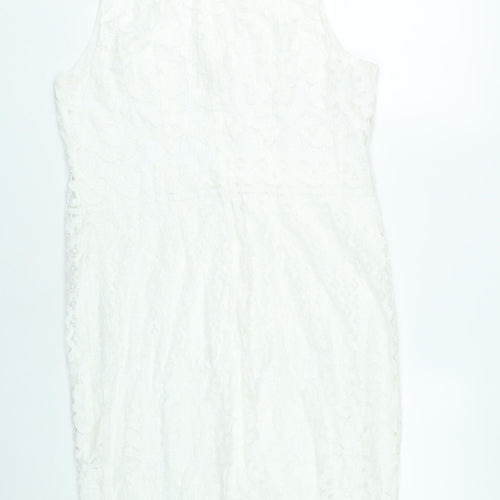 Wallis Women’s Ivory Lace Sheath Dress Size 14 Wedding Cocktail