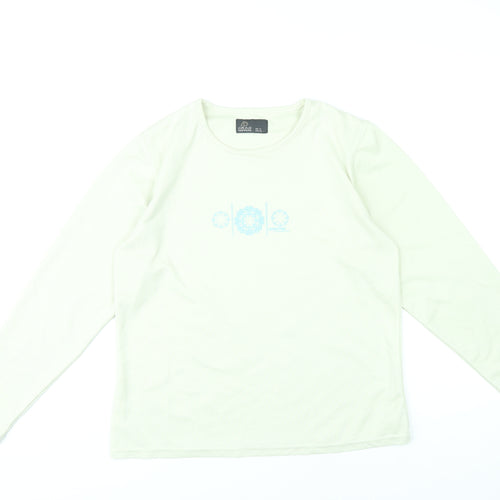 Craghoppers Womens Ivory Size 14 Long Sleeve Crew Neck Polyester T-Shirt