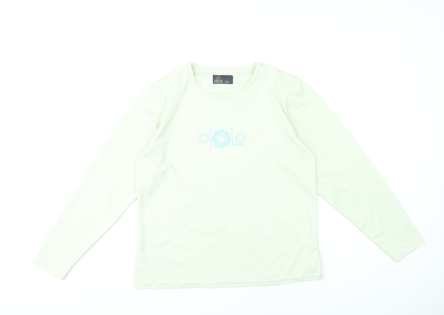 Craghoppers Womens Ivory Size 14 Long Sleeve Crew Neck Polyester T-Shirt