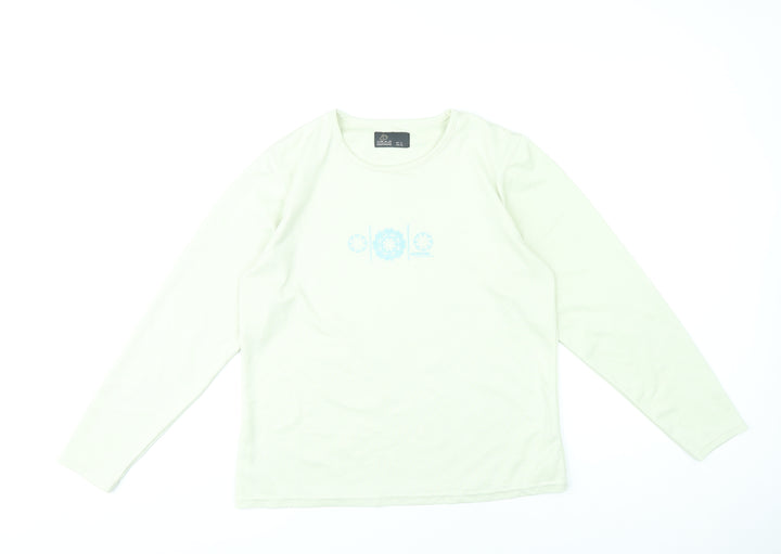 Craghoppers Womens Ivory Size 14 Long Sleeve Crew Neck Polyester T-Shirt