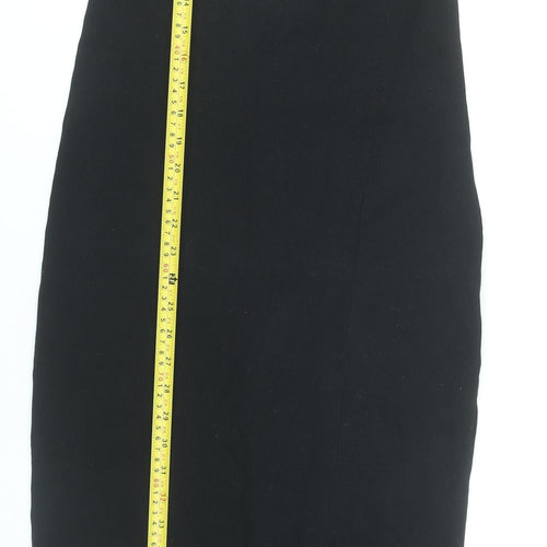 Zara Women Black Size 14 Bodycon Midi Knit Dress