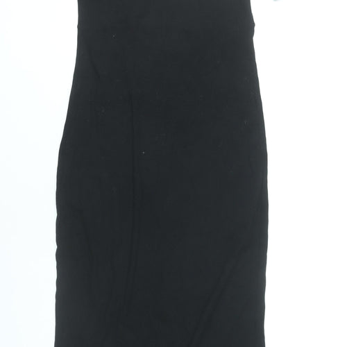 Zara Women Black Size 14 Bodycon Midi Knit Dress