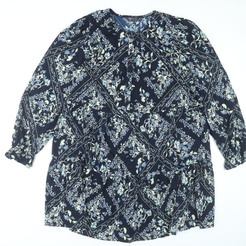 Marks and Spencer Women’s Blue Floral Shift Dress Size 16