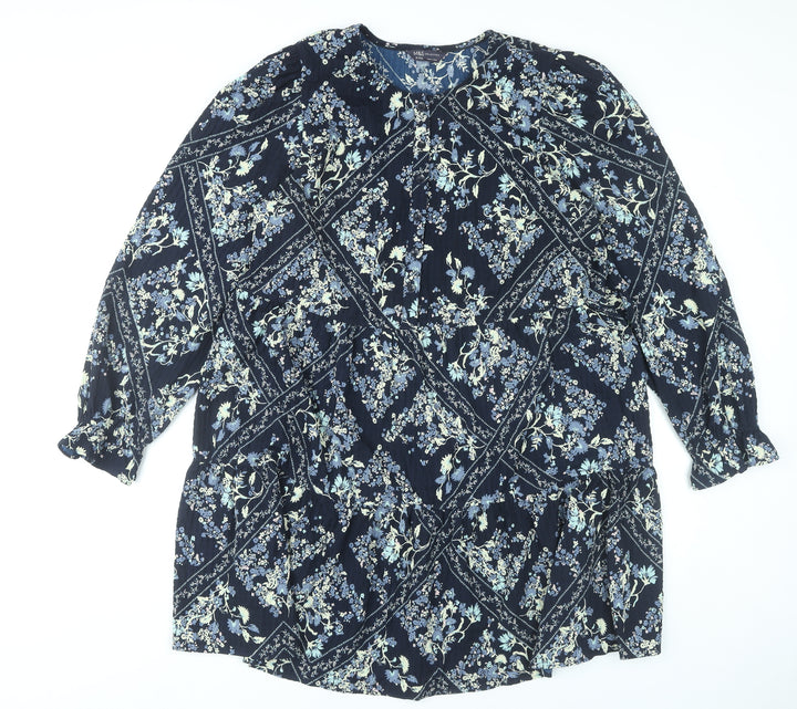 Marks and Spencer Women’s Blue Floral Shift Dress Size 16