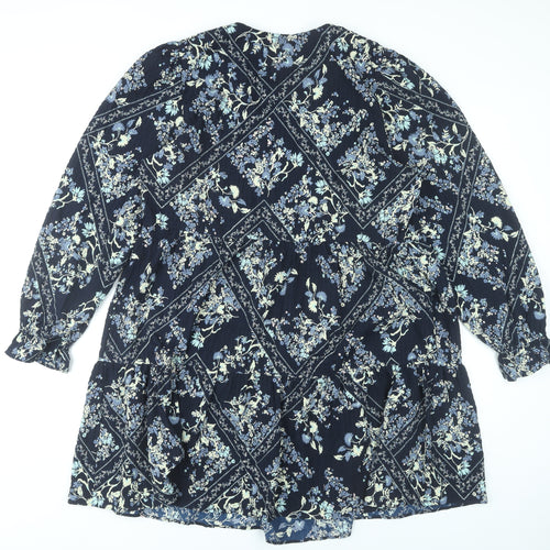Marks and Spencer Women’s Blue Floral Shift Dress Size 16