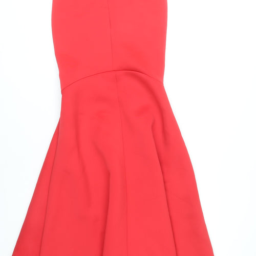 True Violet Women's Red Trumpet Midi Skirt Size 10